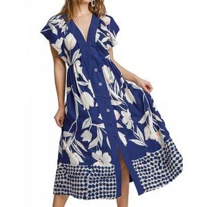 NEW UMGEE botanical bloom dress in navy